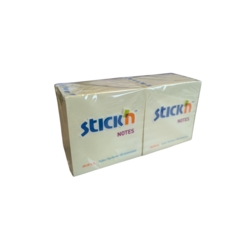 Sticky Note 76x76mm Pastel Yellow Pack of 12