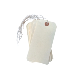 Cream Strung Tags Size 6 134mm x 67mm Box of 1000