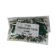 Economy Treasury Tags Metal 15mm Ends 51mm Packs 100