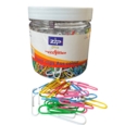 Assorted Colour 33mm Paperclips Tub of 250