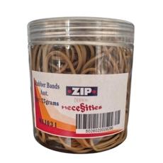 Rubber Bands Assorted Sizes Buff 75g Jar