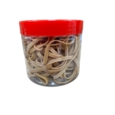 Rubber Bands Assorted Sizes Buff 75g Jar