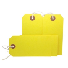Yellow Strung Tags Size 5 120mm x 60mm Box of 1000